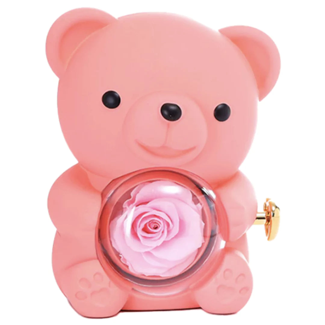 Rotierbarer Ewiger Rosen Teddy | Swaravo