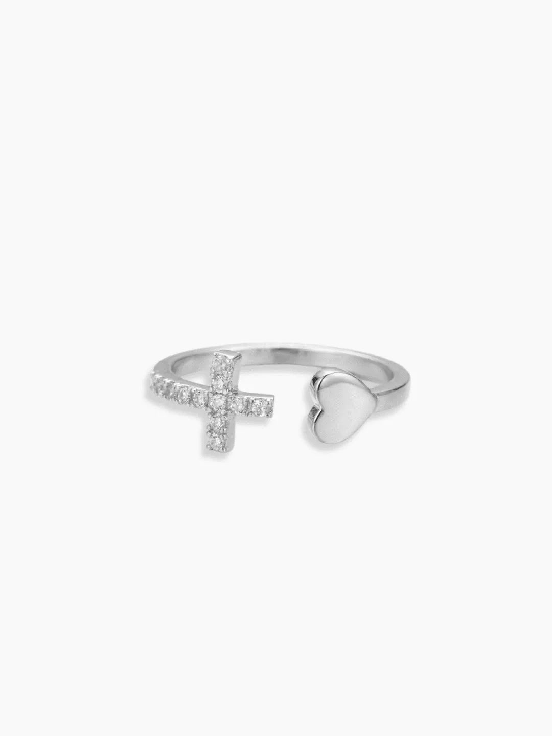Adjustable Heart and Cross Ring, view 8