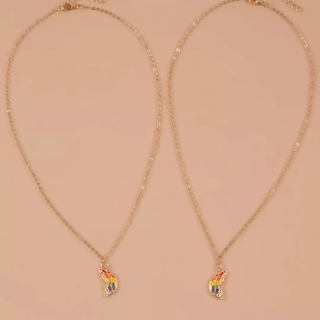 Swaravo Partnerkette mit Regenbogen-Schmetterling