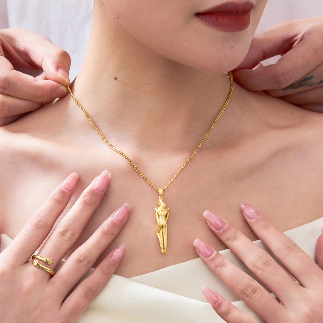 golden farbe umarmung kette