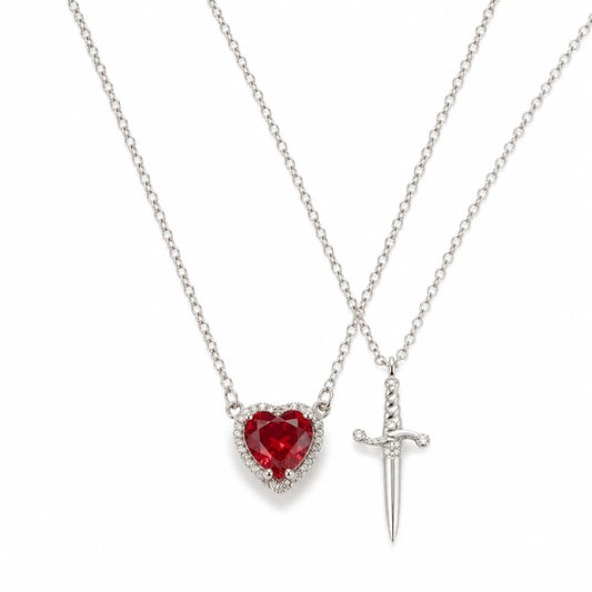 Schwert der Liebe – Geteilte Herz und Schwert-kette für Paare