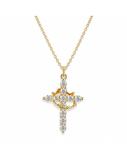 Kreuzkette mit drehbarer Krone – Crowned Faith