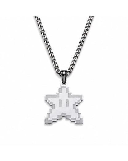 Gamer Halskette – Retro 8-Bit Stern Anhänger Unisex