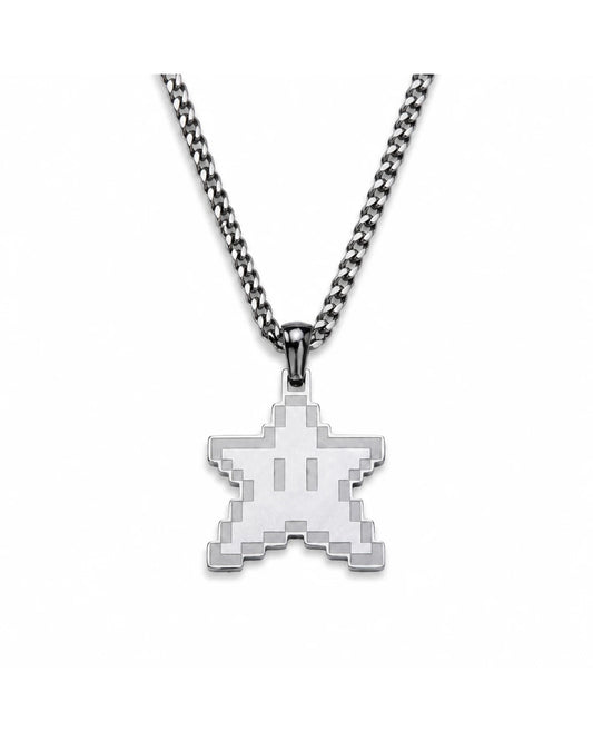 Gamer Halskette – Retro 8-Bit Stern Anhänger Unisex