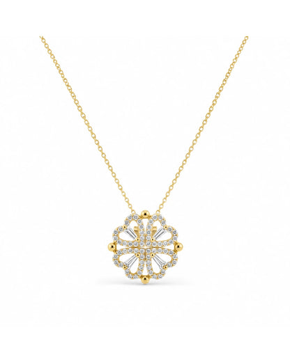 Vierblättrige Kleeblatt  Kette – Glücksbringer 2in1 Schmuck