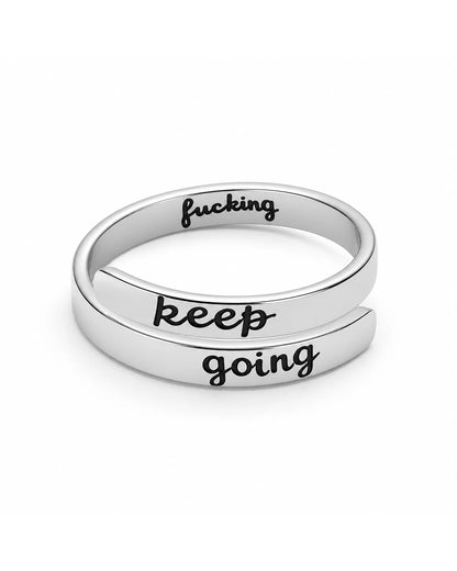 “Keep Going” Ermutigungsring - Geschenk für schwere Zeiten