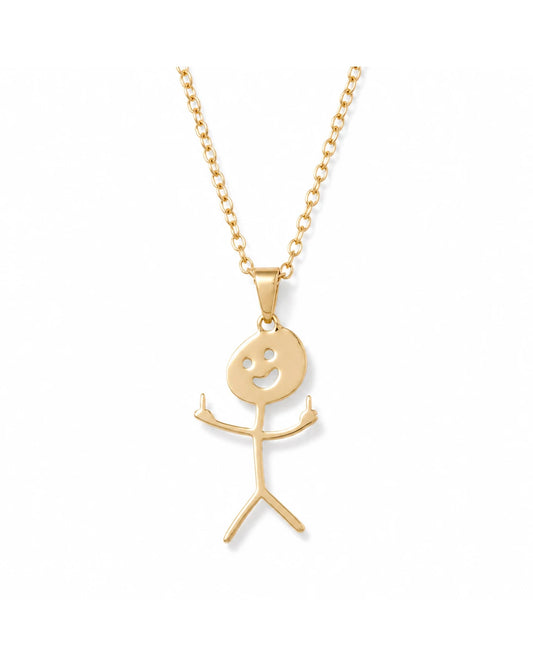 Stark Mittelfinger Anhänger Halskette– Statement Kette mit Haltung