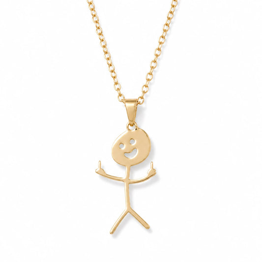 Stark Mittelfinger Anhänger Halskette– Statement Kette mit Haltung