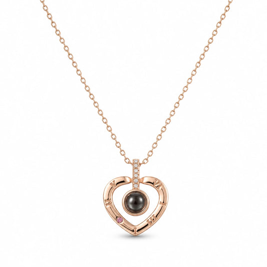 Ich liebe dich Kette  100 Sprachen Herzstein - Geschenk mit Bedeutung