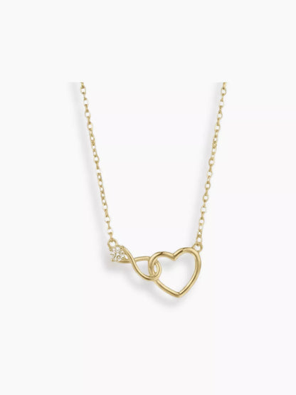 Collar Corazón de Amor Eterno – Chapado en Oro con Circonita y Mensaje