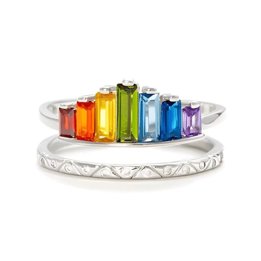 Traum Ring mit Regenbogenkrone – symbolischer Glücksbringer für Mut & Lebensfreude