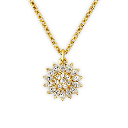 Sonnenblumen Kette mit drehbaren Blüten – dein Schmuckstück für Licht, Energie & Hoffnung | Swaravo