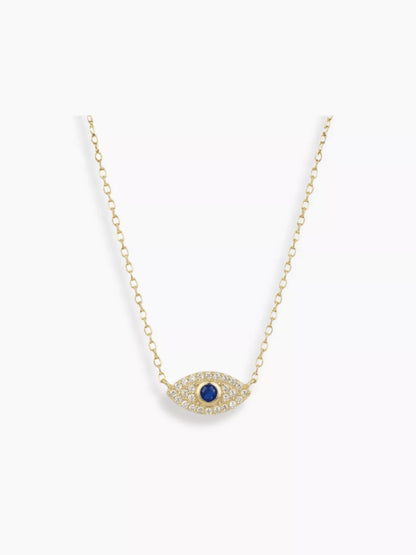 Evil Eye Halskette aus S925 Sterling Silber mit 18K Vergoldung als Symbol für Schutz und positive Energie