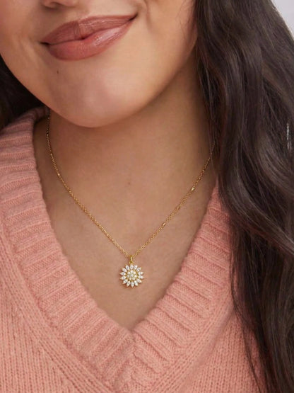 Sonnenblumen Kette mit drehbaren Blueten – Styling Ansicht | Swaravo