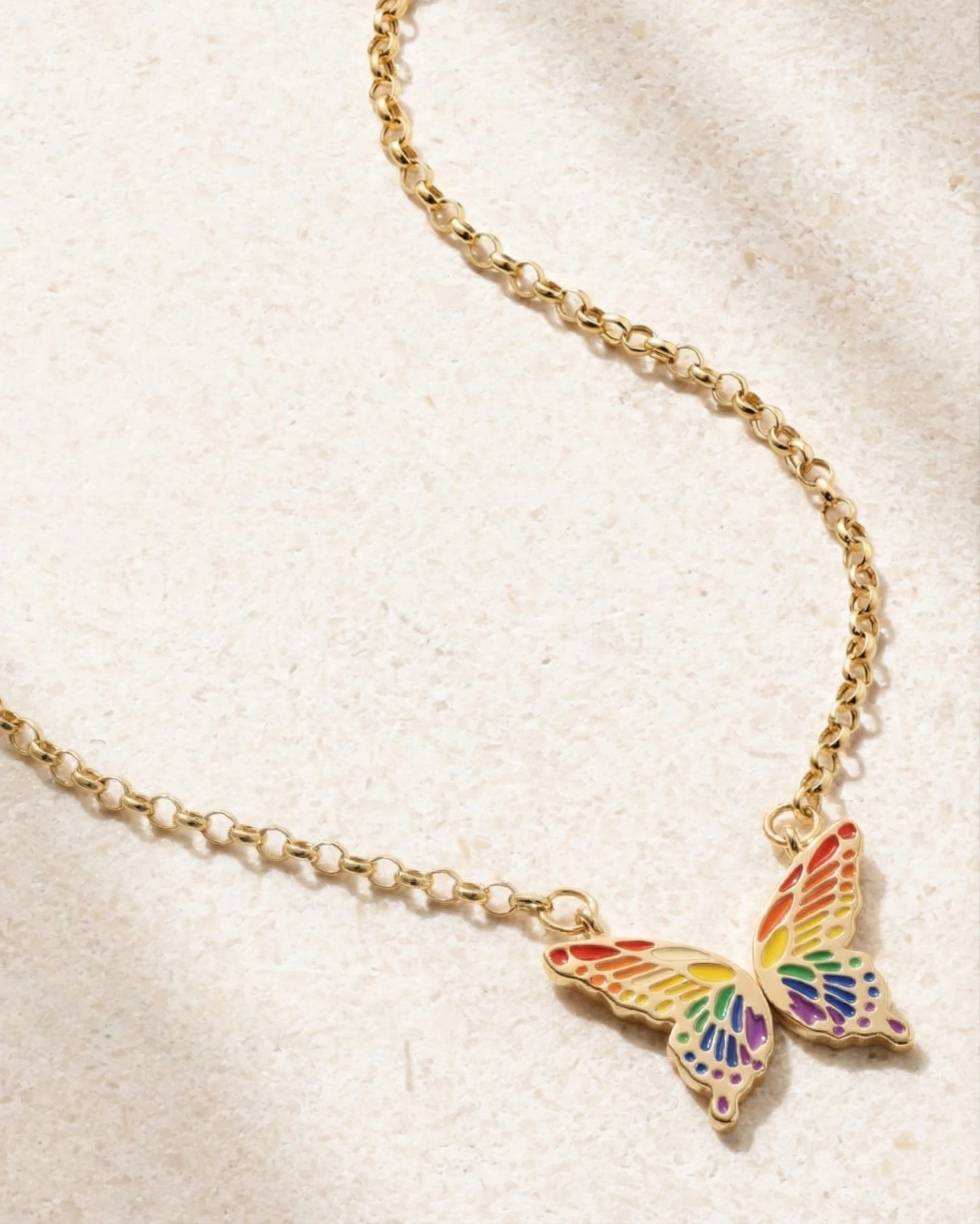 Collier ailes de papillon arc-en-ciel – collier duo séparable pour deux | Swaravo