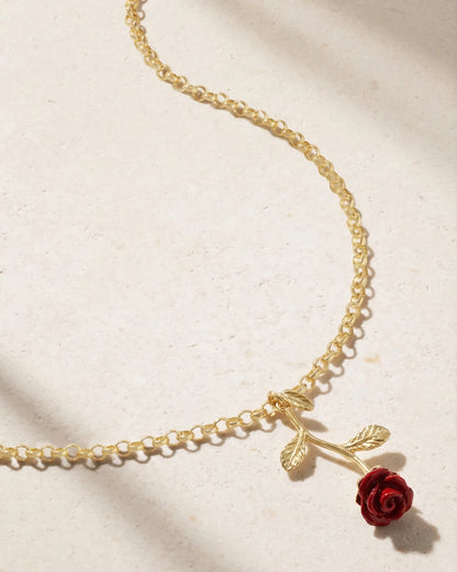 Collier rose rouge à longue tige — un amour tout en douceur | Swaravo