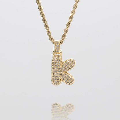ICY Bubble Letter Initial Necklace