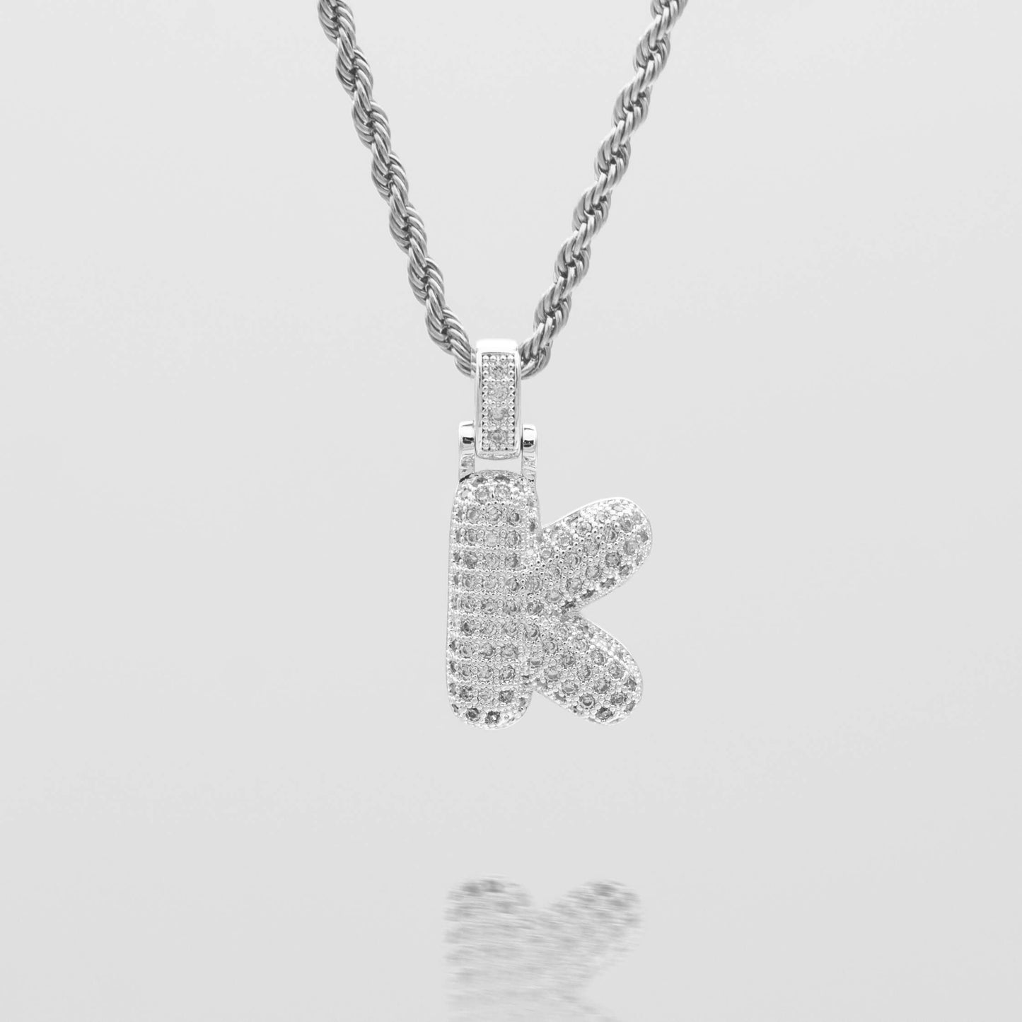 ICY Bubble Letter Initial Necklace