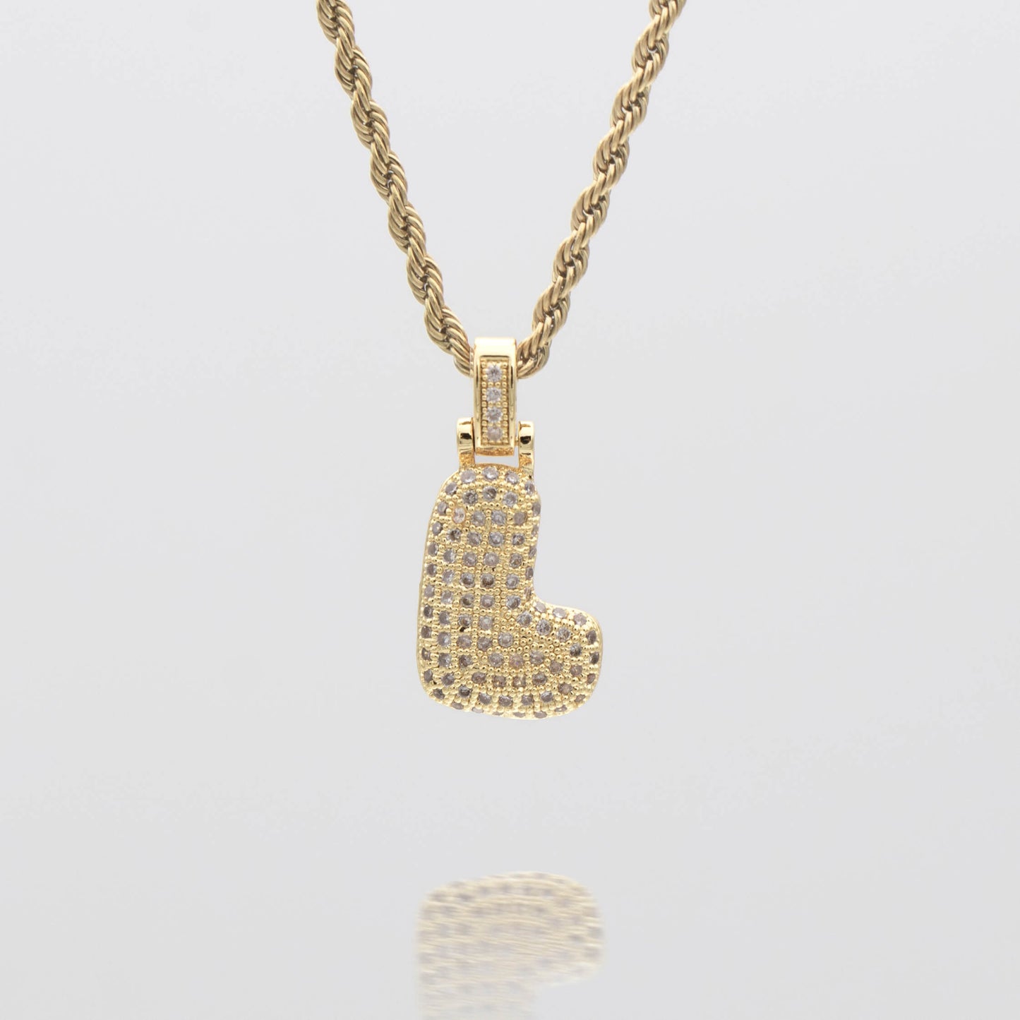 ICY Bubble Letter Initial Necklace