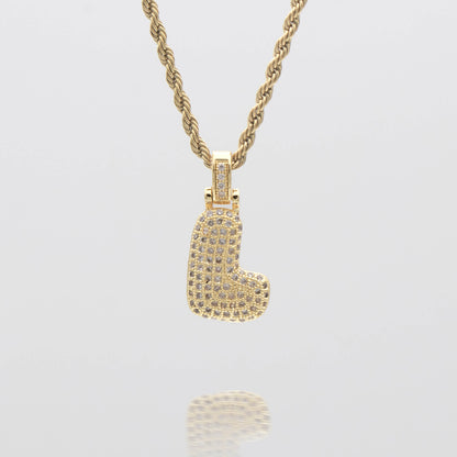ICY Bubble Letter Initial Necklace