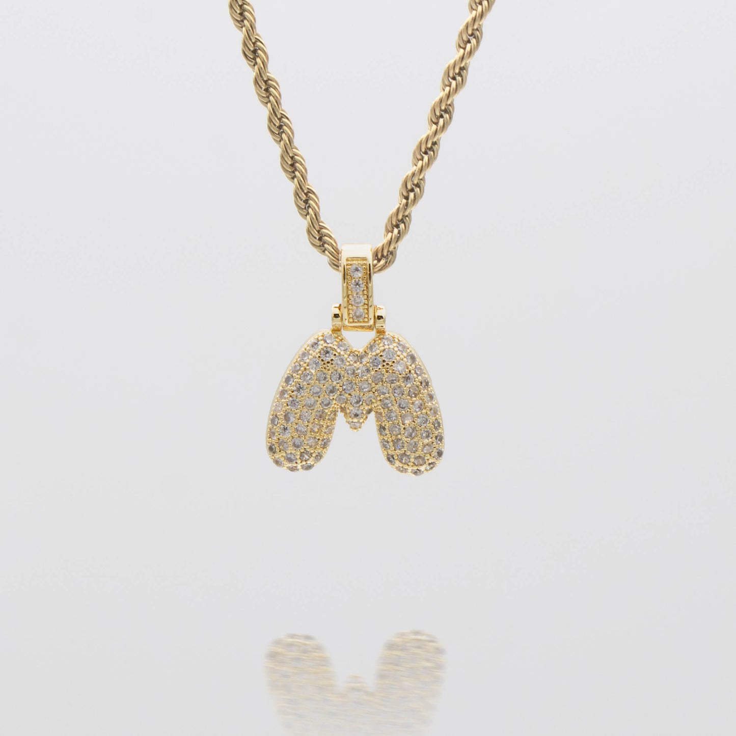 ICY Bubble Letter Initial Necklace
