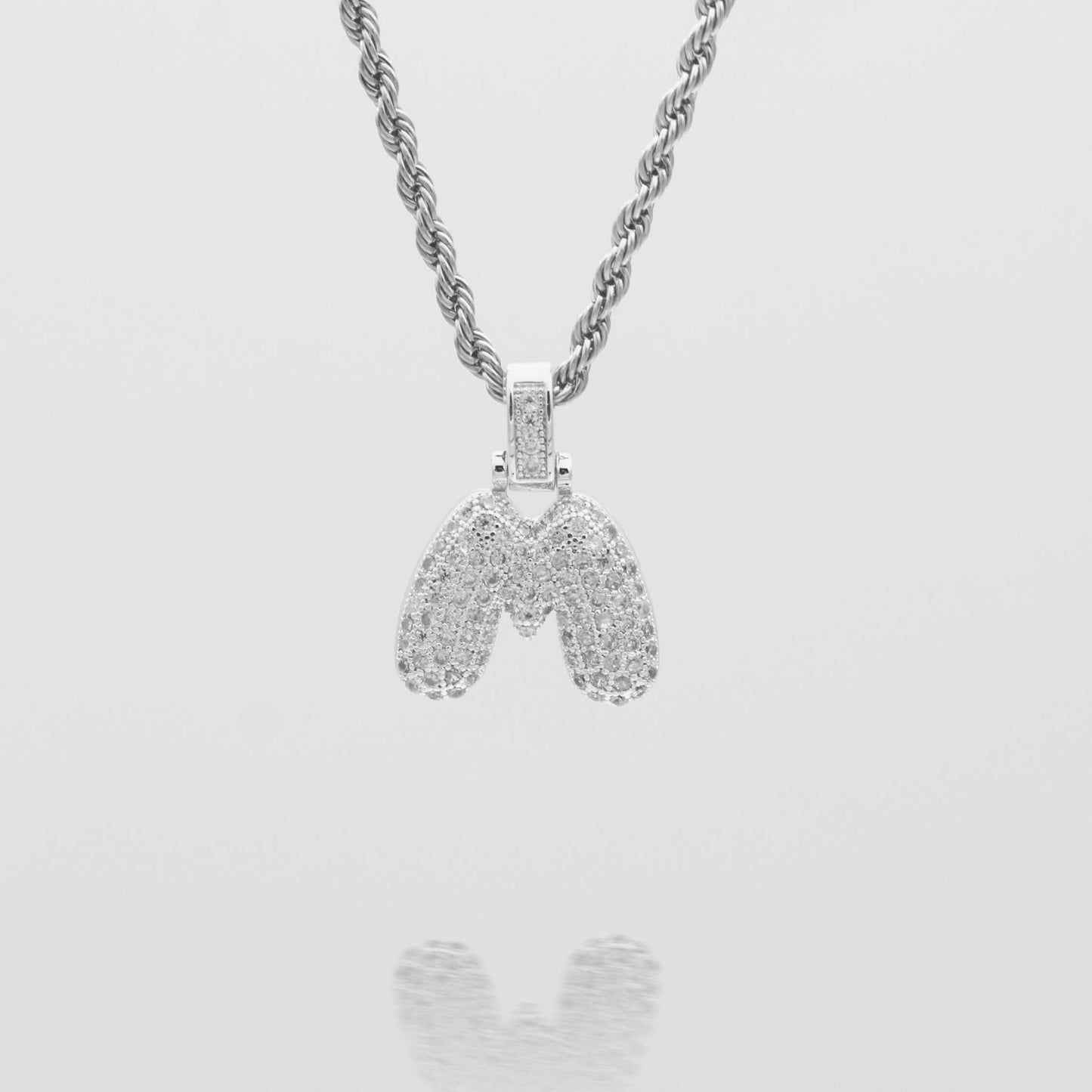 ICY Bubble Letter Initial Necklace