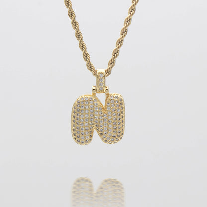 ICY Bubble Letter Initial Necklace