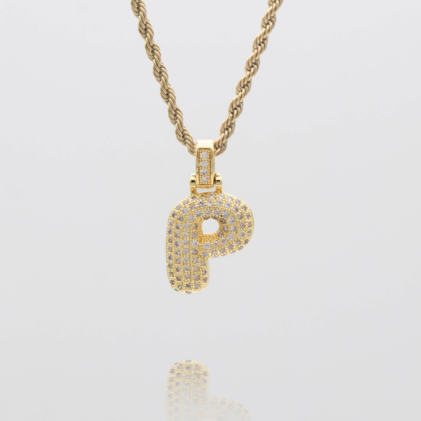 ICY Bubble Letter Initial Necklace