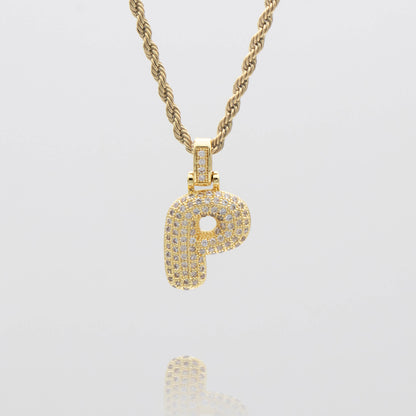 ICY Bubble Letter Initial Necklace