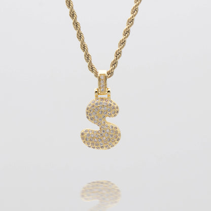 ICY Bubble Letter Initial Necklace
