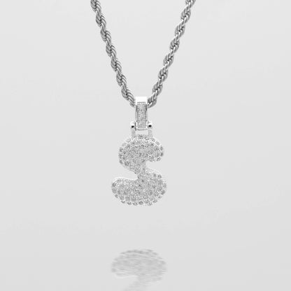 ICY Bubble Letter Initial Necklace