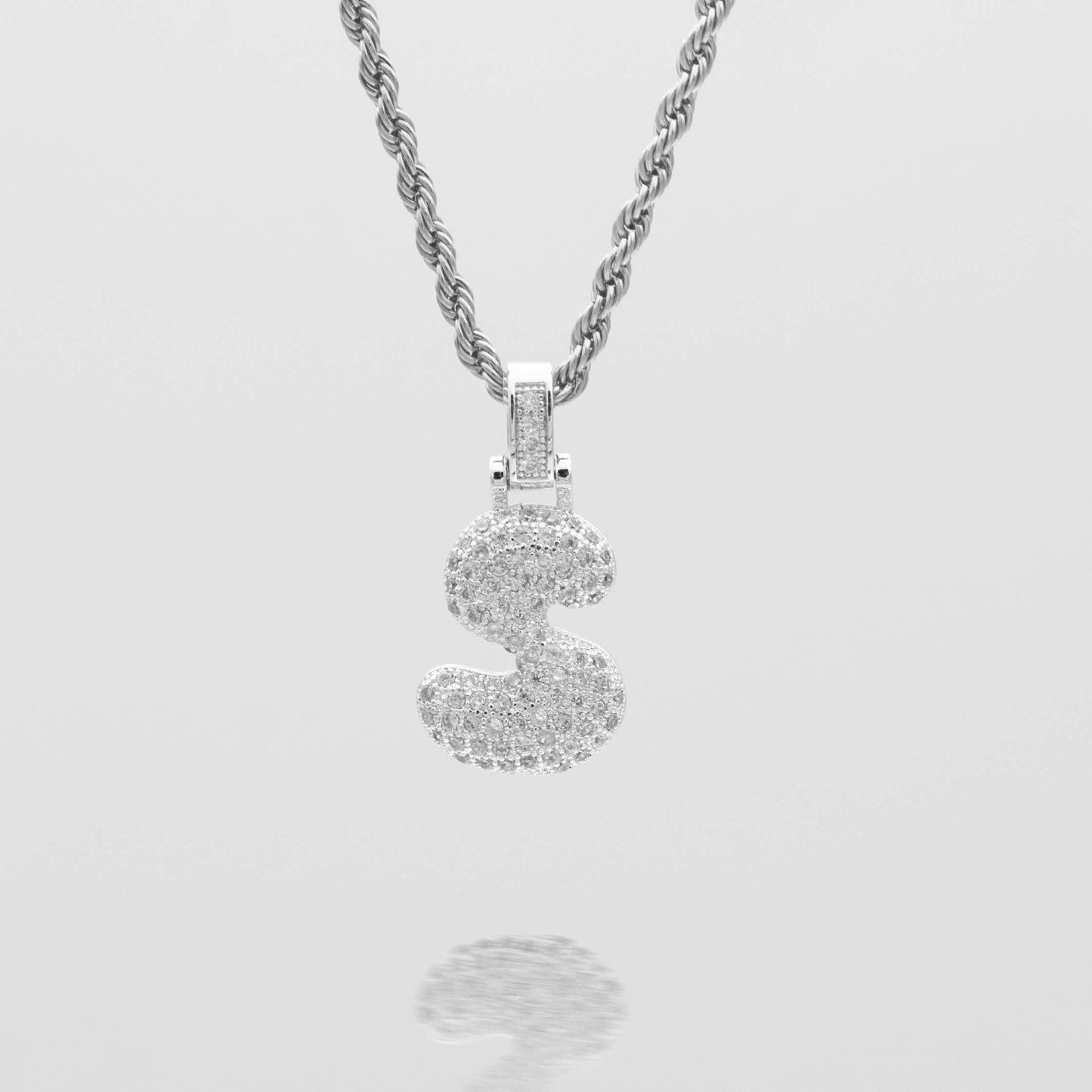 ICY Bubble Letter Initial Necklace
