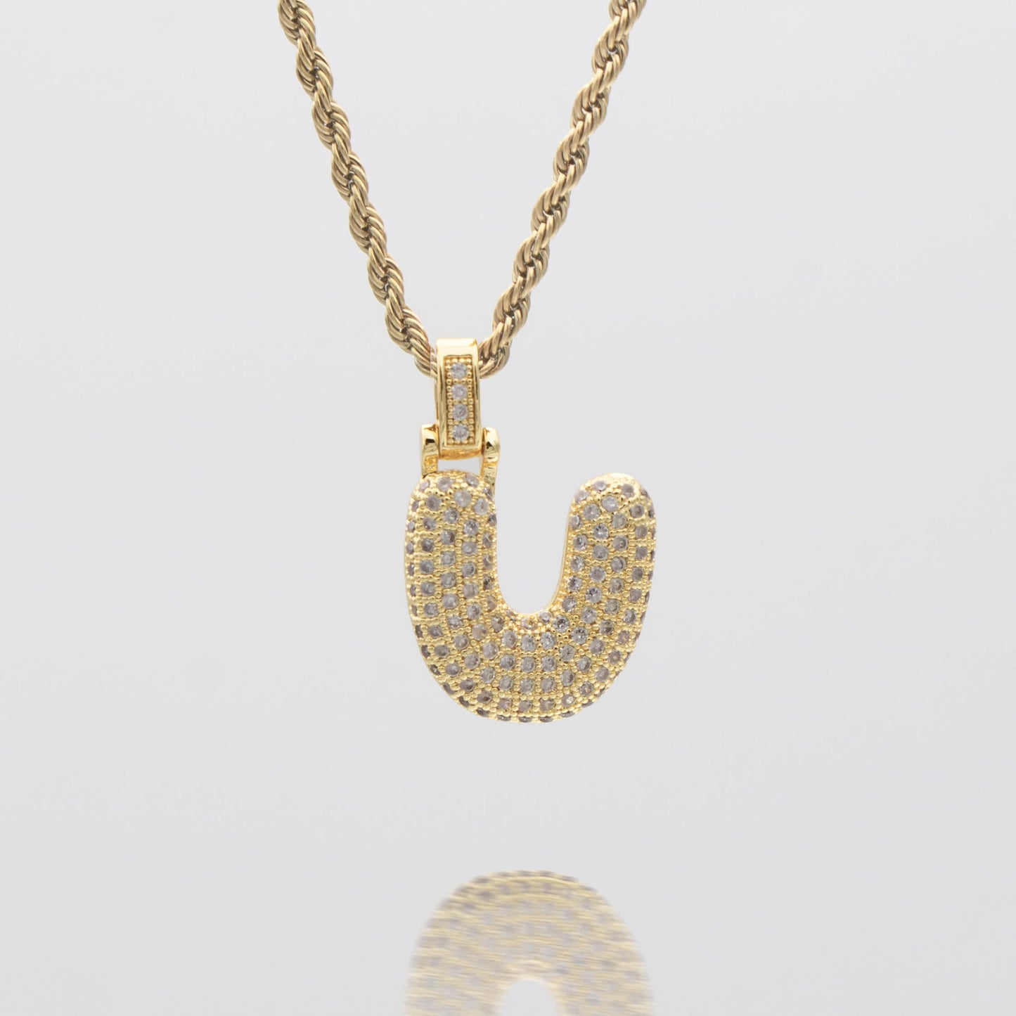 ICY Bubble Letter Initial Necklace