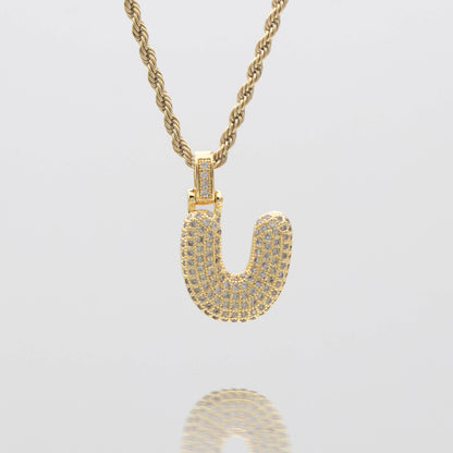 ICY Bubble Letter Initial Necklace