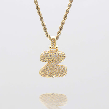 ICY Bubble Letter Initial Necklace