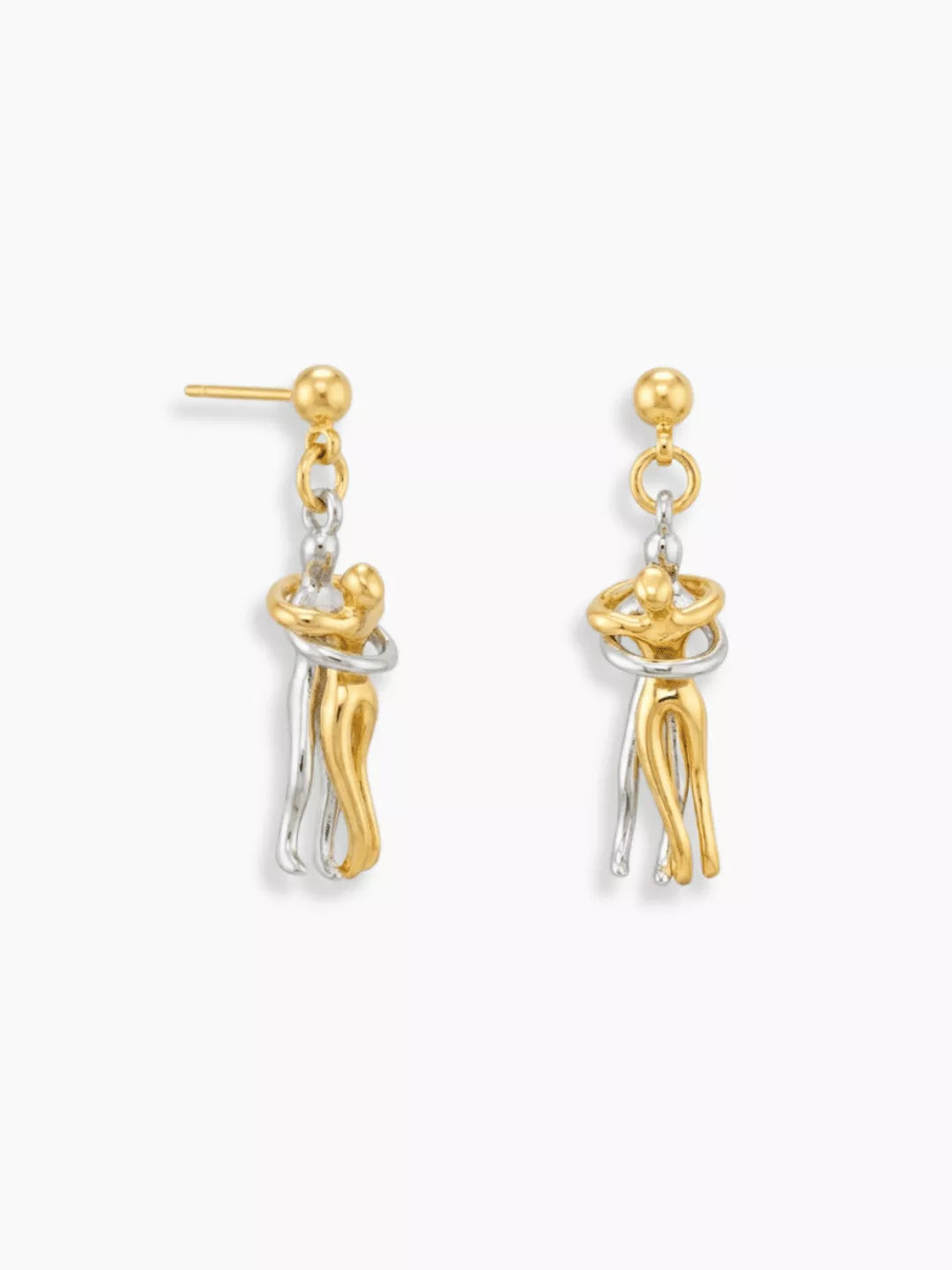 Umarmungs-Ohrringe aus Edelstahl mit 14k Vergoldung – Symbolschmuck für Nähe und Verbundenheit
